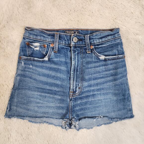 Abercrombie & Fitch Pants - Abercrombie & Fitch Highest Rise Jean Shorts Women Size 25/0 Distressed Cut Off